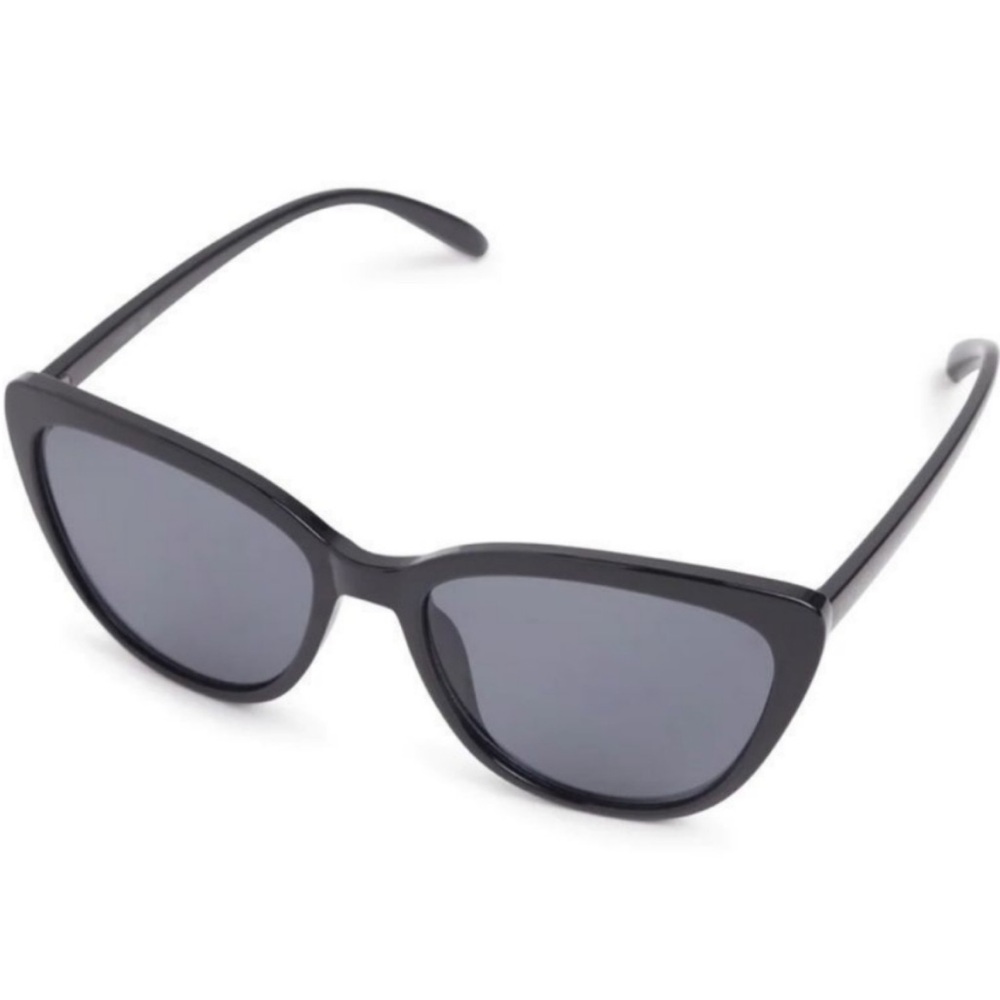 NWT Rachel Zoe Nina Slightly Oversized Black Cat Eye Sunglasses & Faux Croc Case - Picture 3 of 16